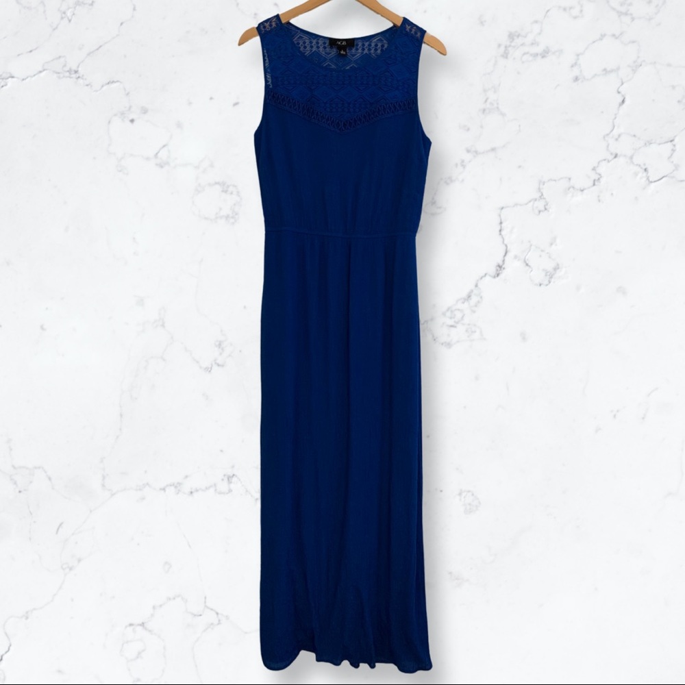 AGB Sleeveless Royal Blue Maxi Dress